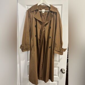 H&M Tan Double-Breasted Trench Coat